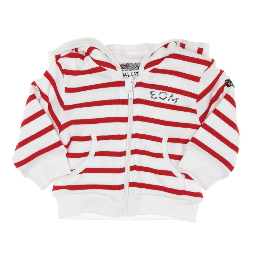 Sweat Zippé Rouge/Blanc Rayure Garçon EOM Bananova 1