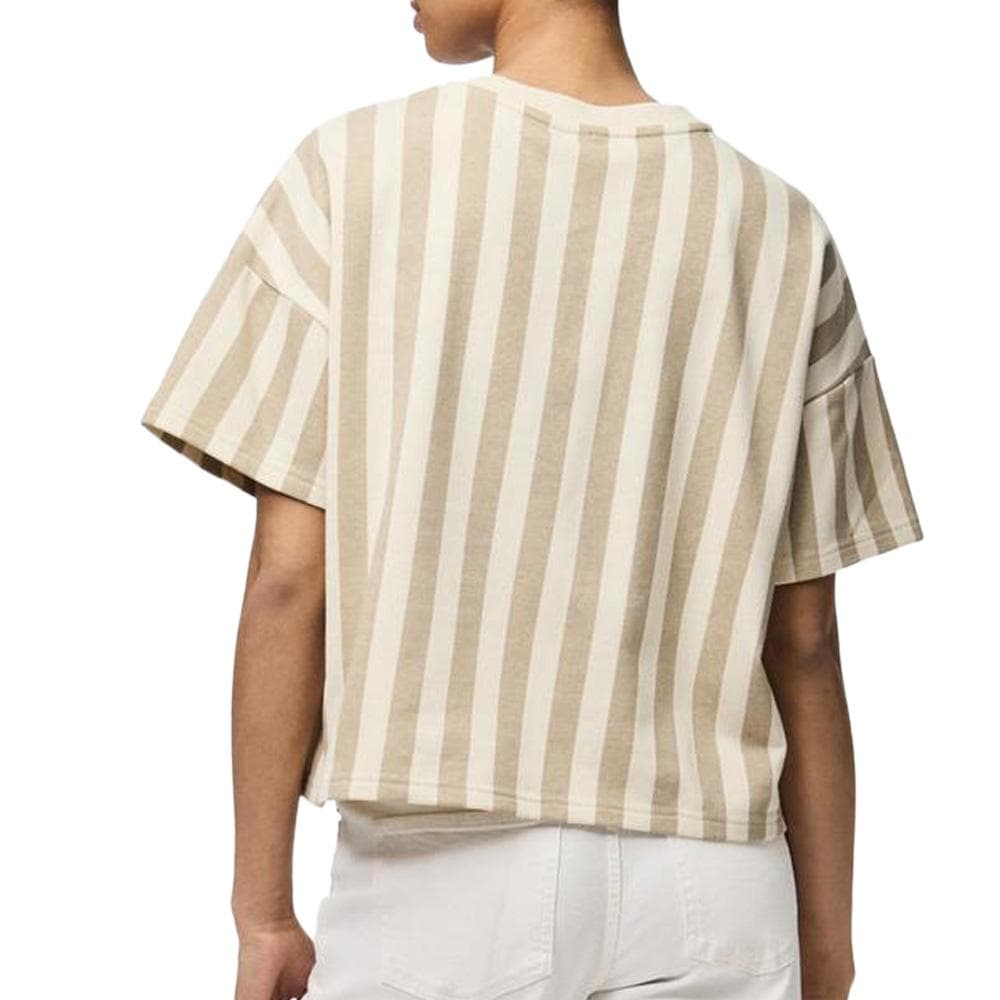 T-shirt Beige à rayures Femme Pieces Chilli Summer 2