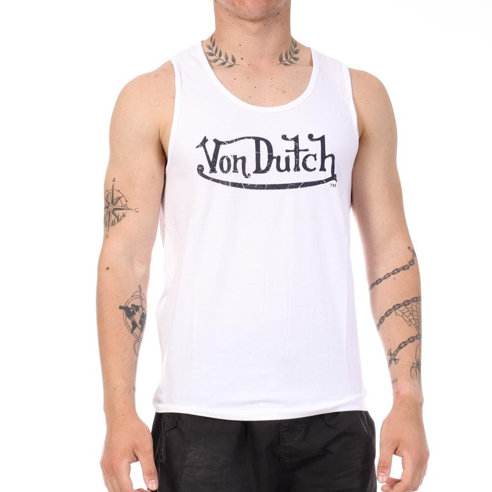 Débardeur Blanc Homme Von Dutch Poitrine 1