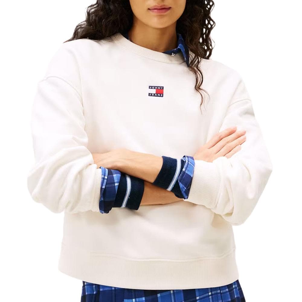 Sweat Blanc Femme Tommy Hilfiger Badge Crew 1