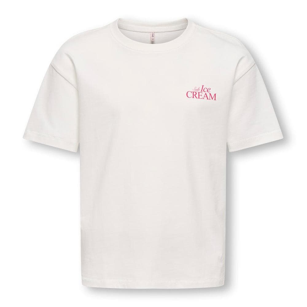 T-Shirt Blanc/Rose Fille Blanc Kids ONLY Koghelen 1