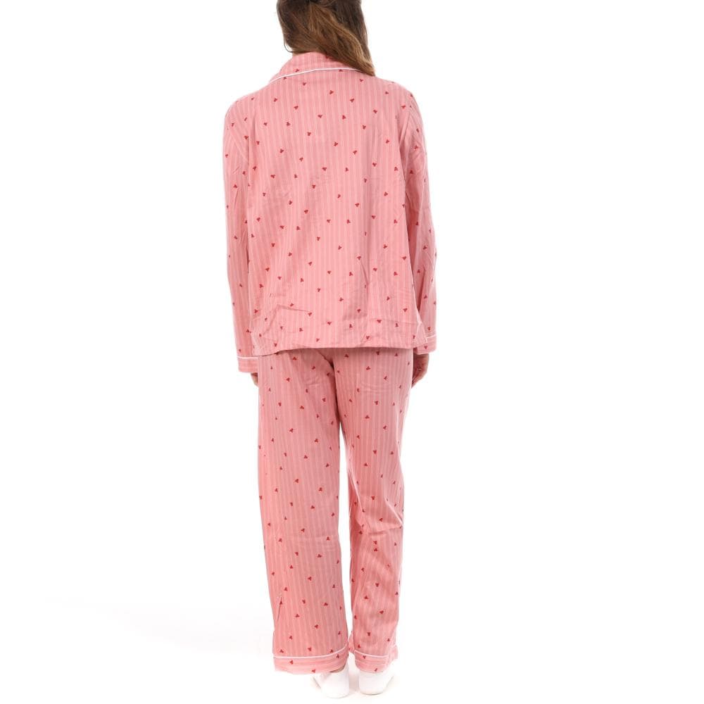 Pyjama Rose/Rouge Femme Lulu Castagnette Petit Cœurs 2