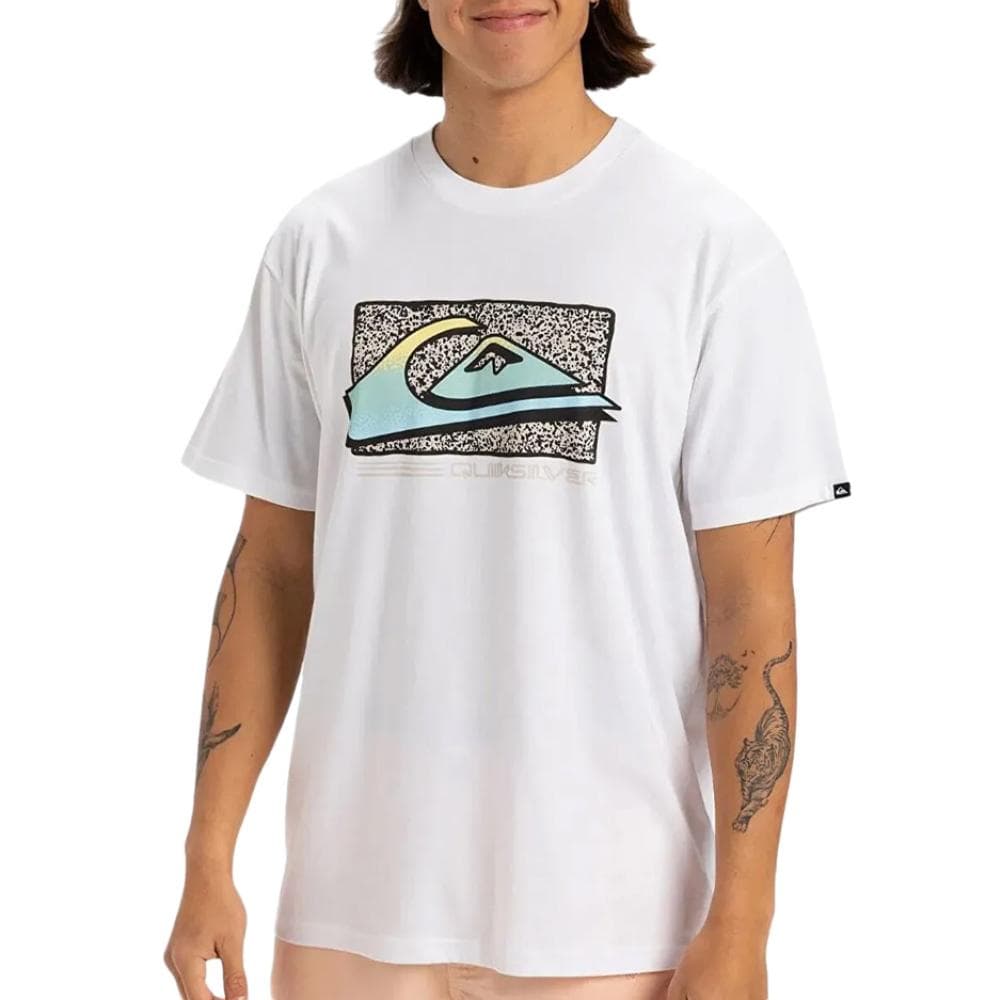 T-shirt Blanc Homme Quiksilver Retro Fade Yem 1