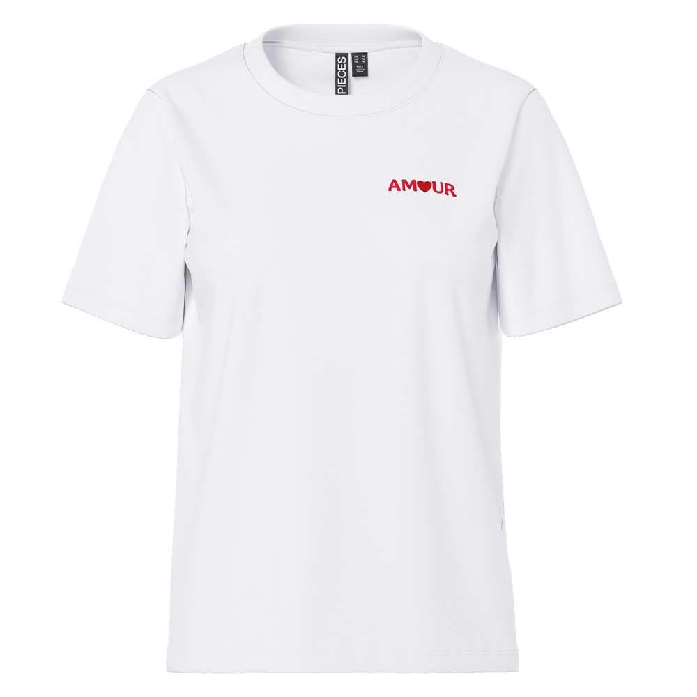 T-Shirt Blanc Femme Pieces Pcoda 1