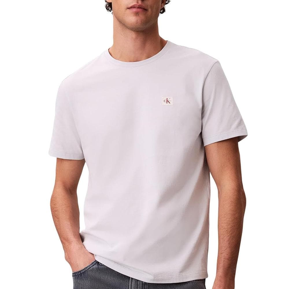 T-Shirt Gris Clair Homme Calvin Klein Jeans Badge L4G 1