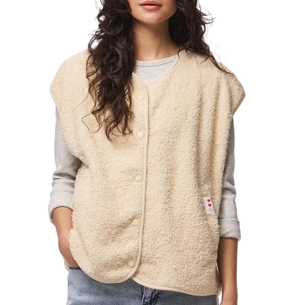 Gilet sans manche Beige Femme Pieces Katty 1