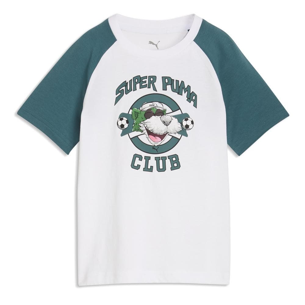 T-Shirt Blanc/Bleu Garçon Puma Super Graphic 1