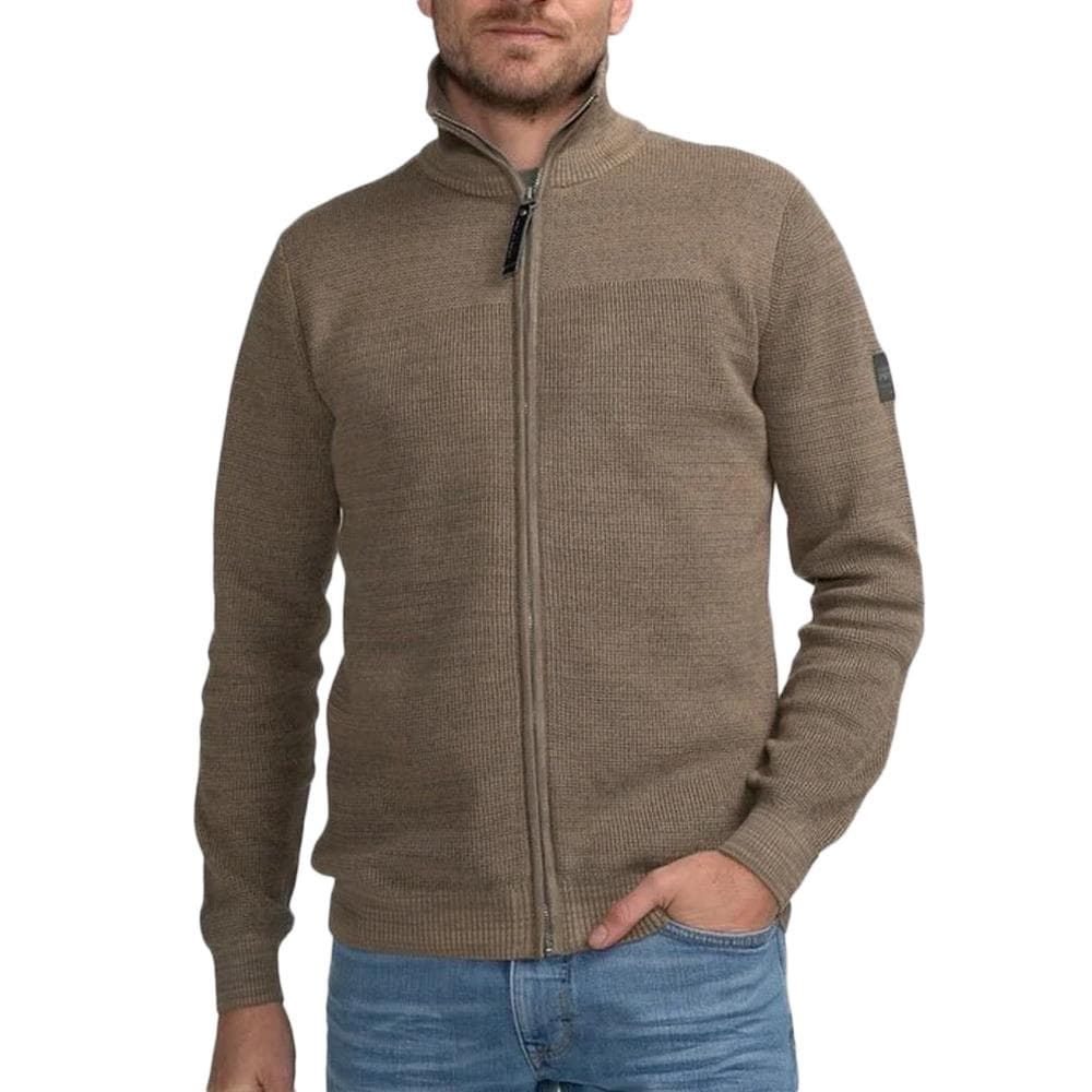 Pull Zippé Marron Homme Petrol Industries Knitwear Collar 1
