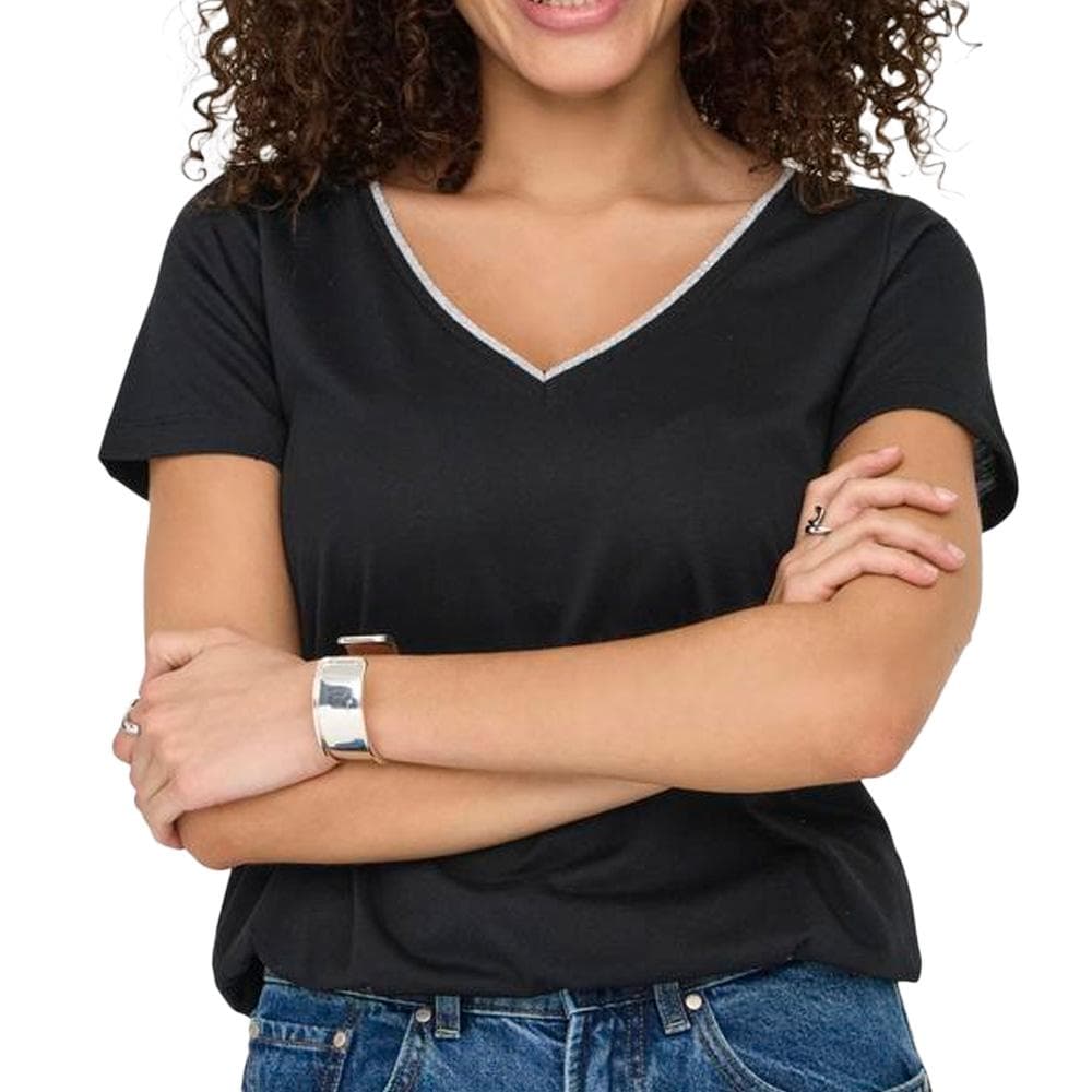 T-Shirt Noir/Doré Femme JDY Dalila 1