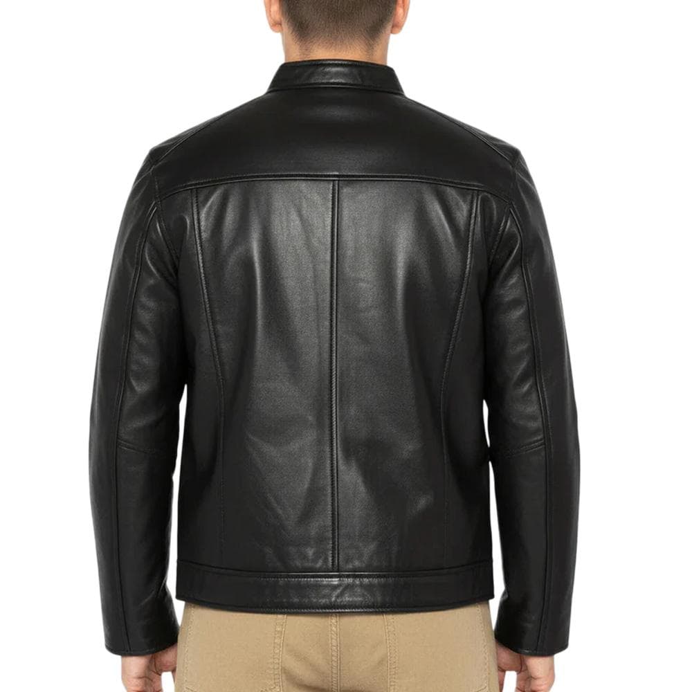 Blouson en Cuir Noir Homme Schott Memphis 2