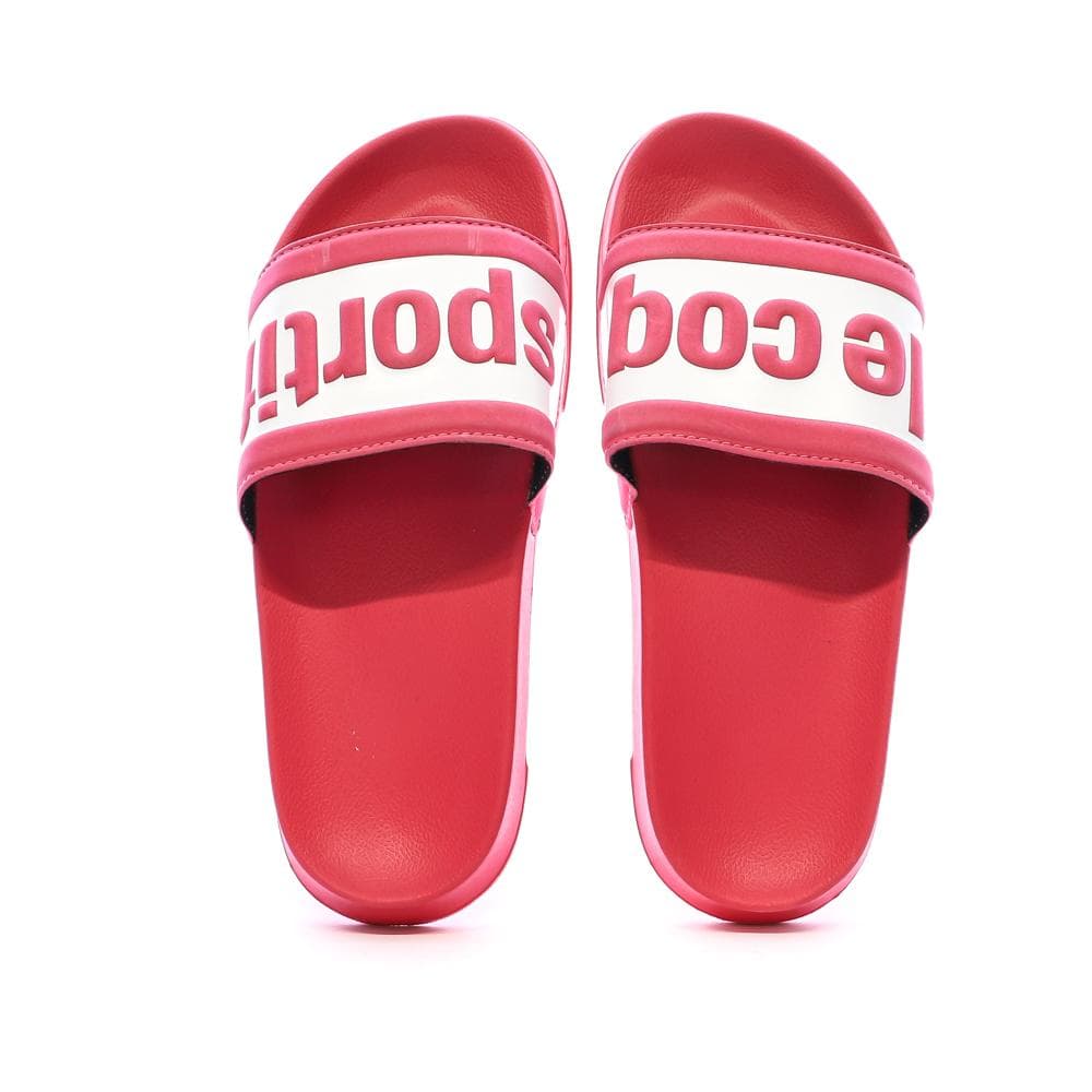 Claquettes Roses/Blanches Femme Le Coq Sportif Slide Wording 3