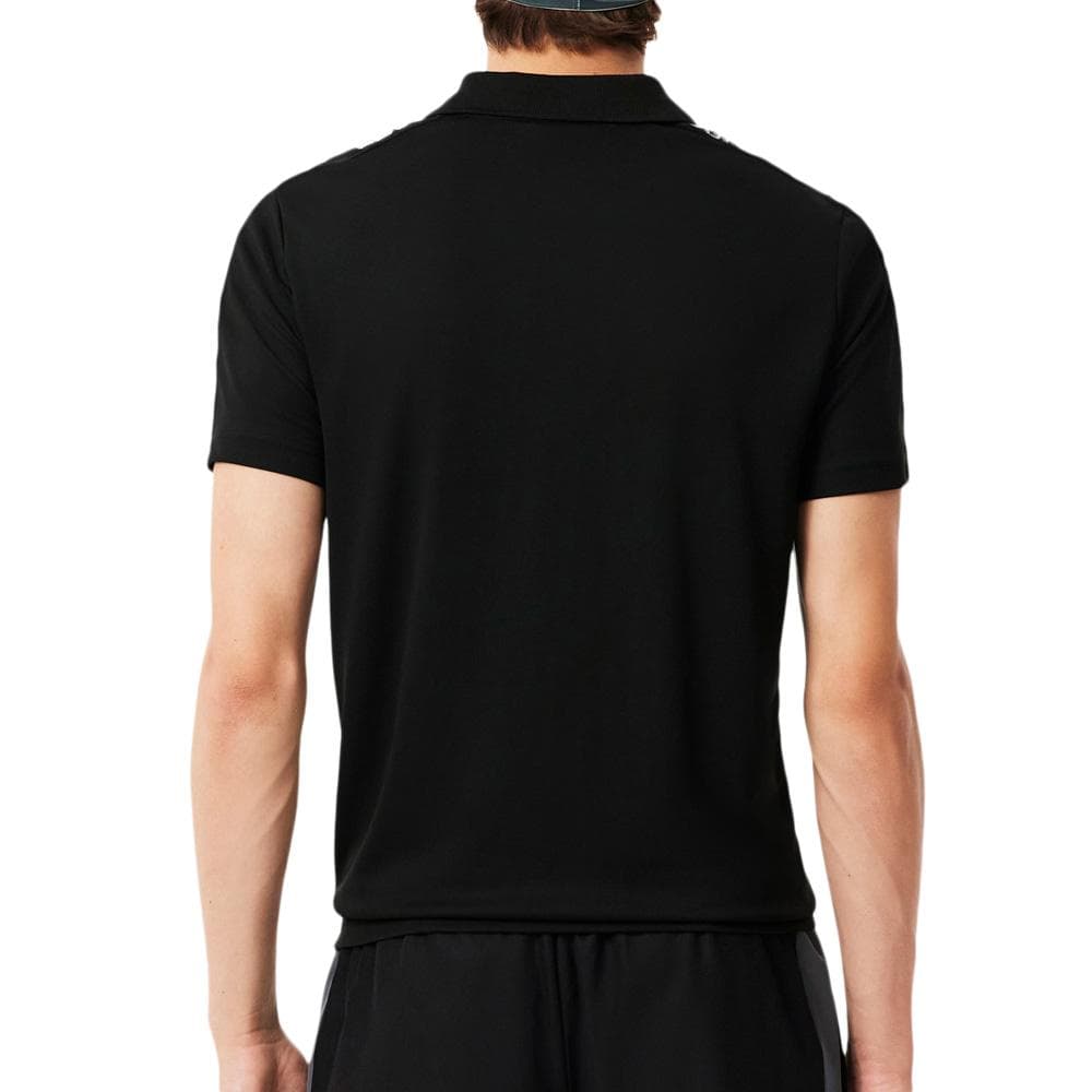 Polo Noir Homme Lacoste Ultra Dry crocodile paysage 2