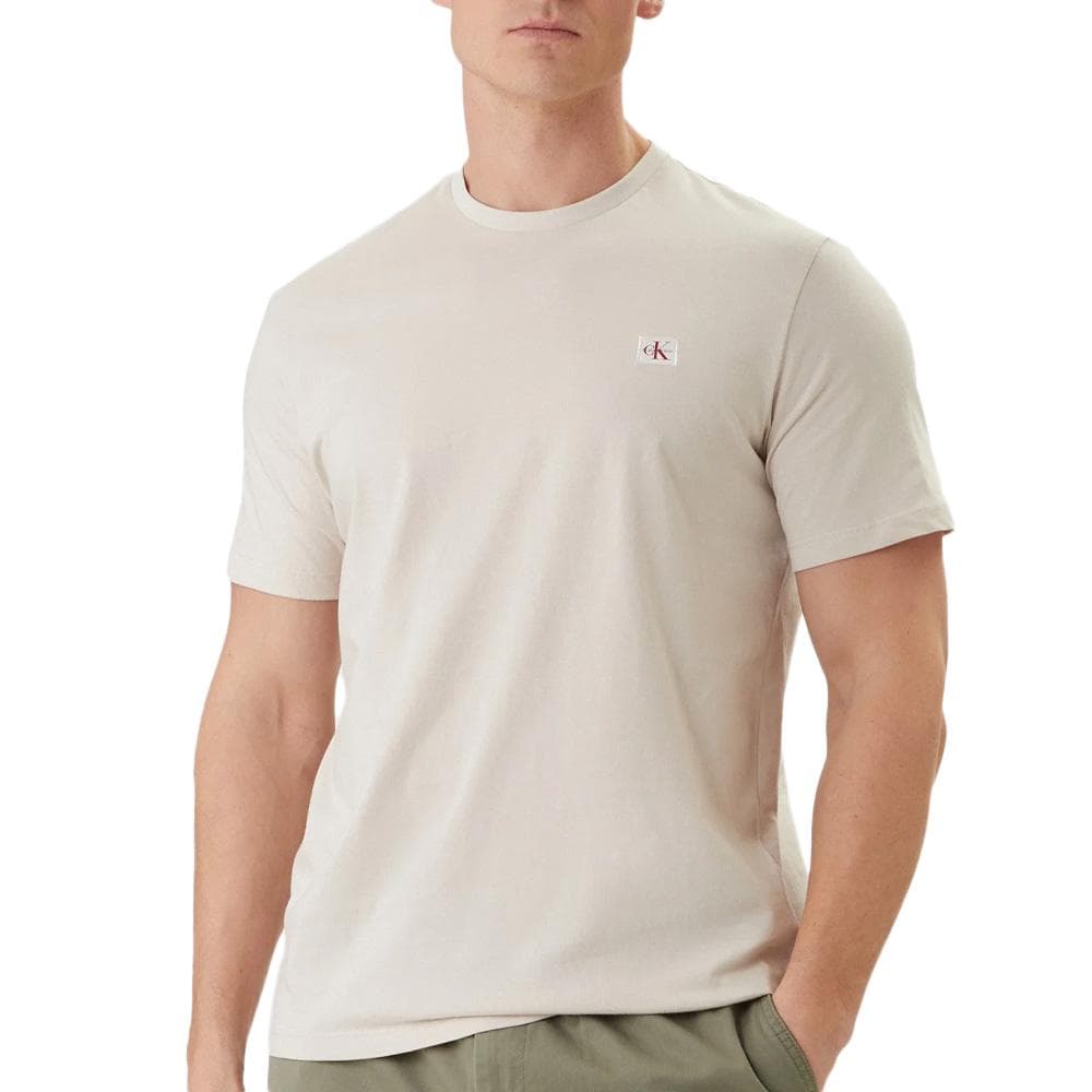 T-Shirt Beige Homme Calvin Klein Jeans Badge L4G 1