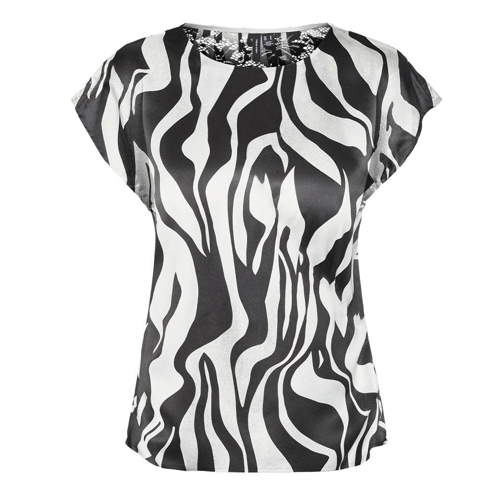 T-Shirt Blanc/Noir Femme Vero Moda Merle Sl 1