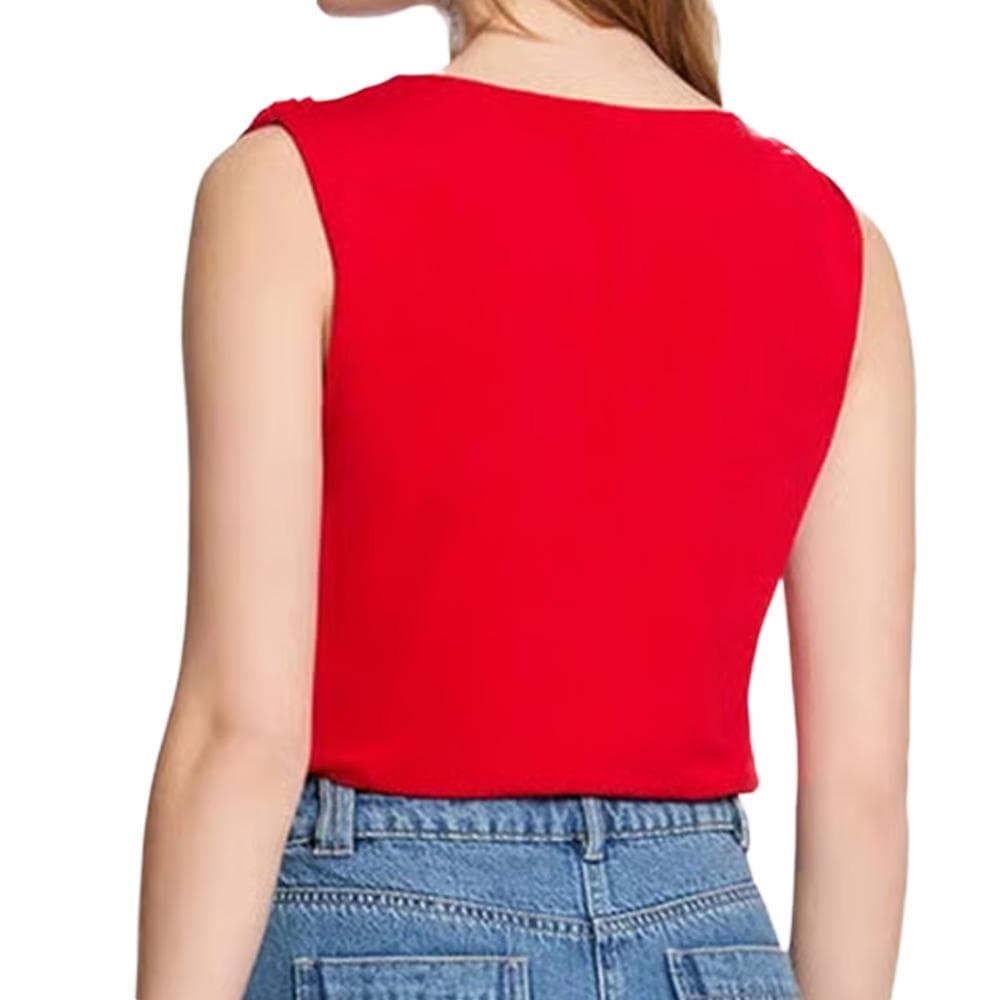 T-Shirt Rouge Femme Morgan Ornementation 2