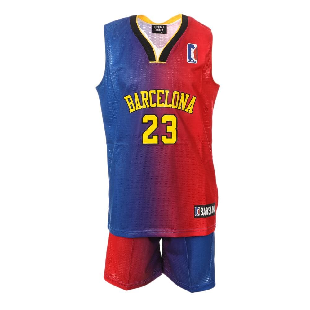 Barcelona Ensemble de basketball Bleu/Rouge Enfant Sport Zone 1