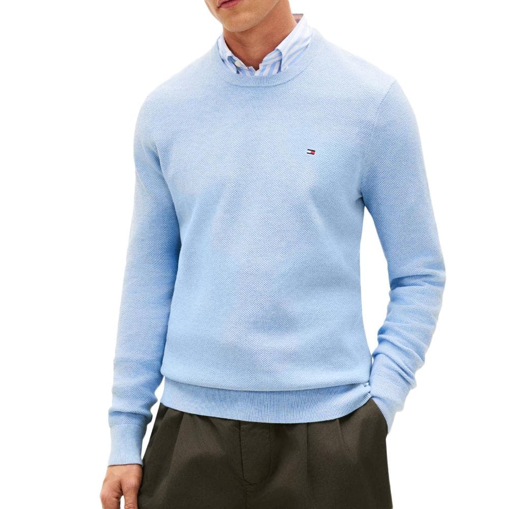 Pull Bleu pastel Homme Tommy Hilfiger Structure 1