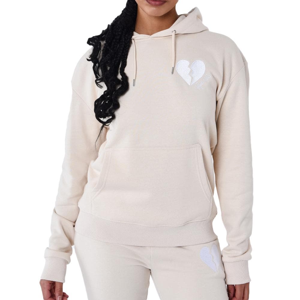 Sweat à Capuche Beige Femme Project X Paris à Cœur Brise 1