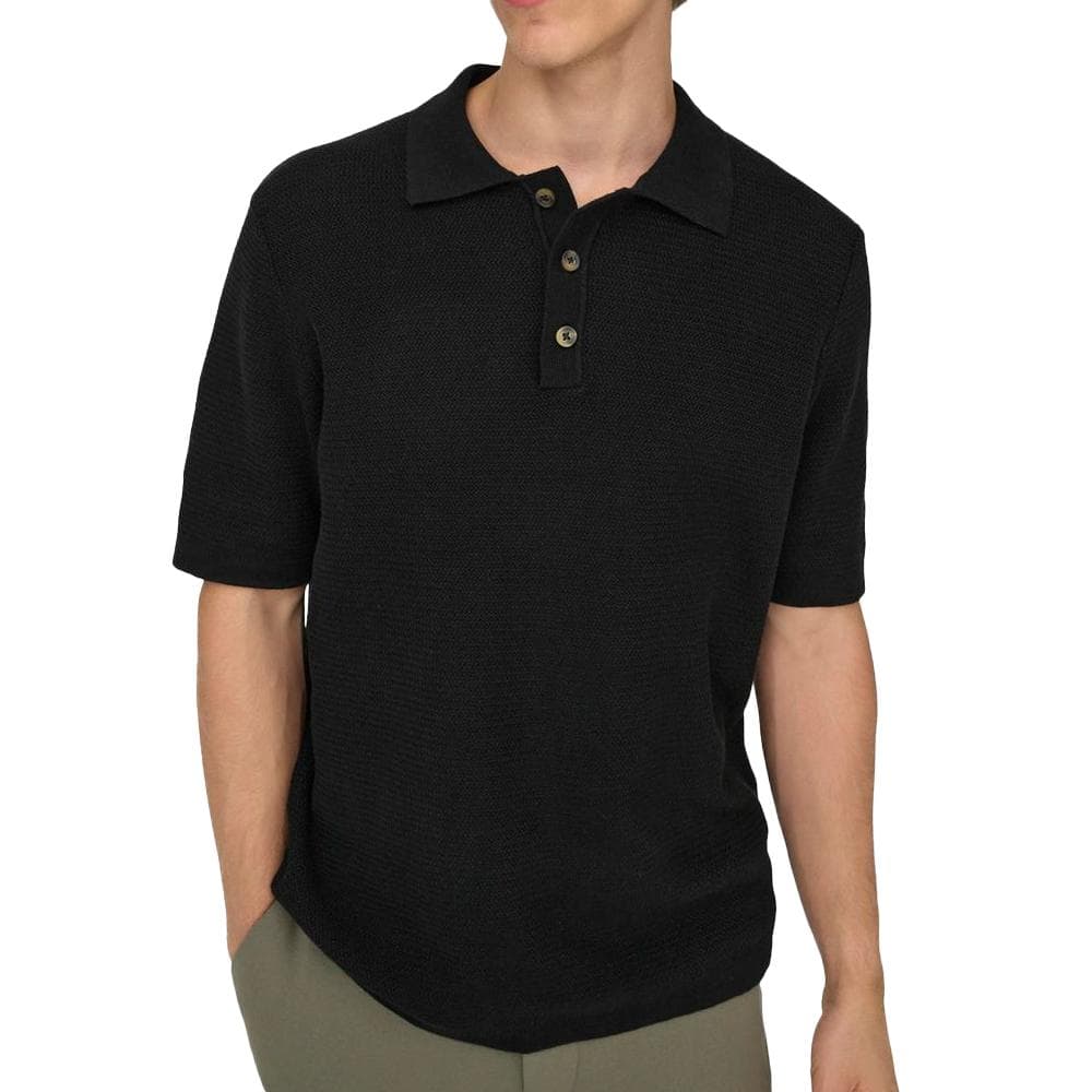 Polo Noir Homme Only & Sons Seric Reg 1