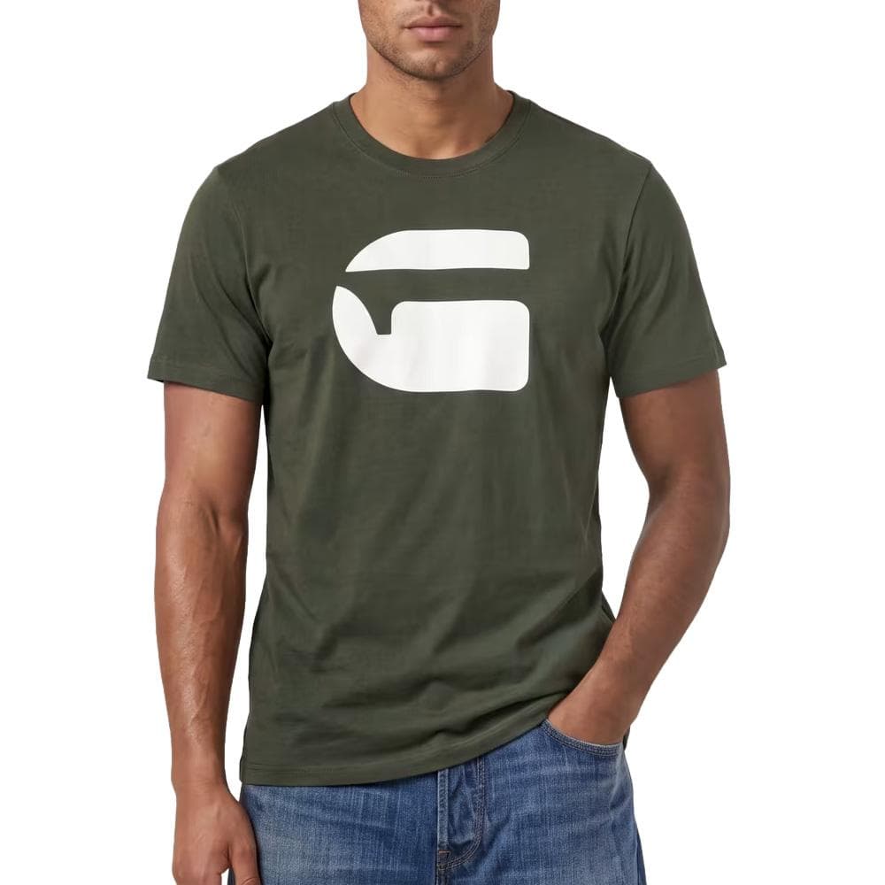 T-Shirt Kaki Homme G-Star RAW Logo 1