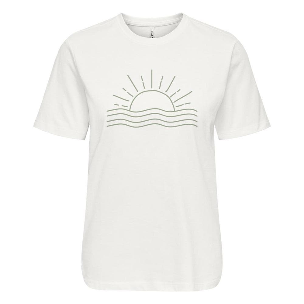 T-Shirt Blanc/Vert Femme Only Lanya 1