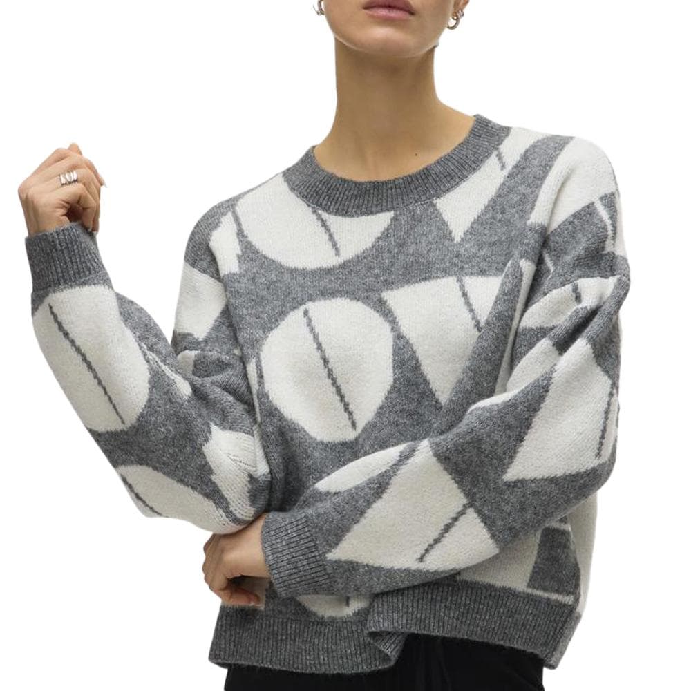 Pull Blanc/Gris Femme Vero Moda Love 1