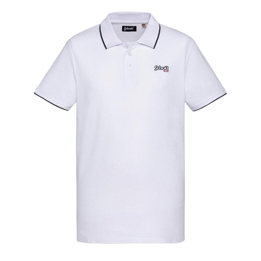 Polo Blanc Homme Schott PAUL 1