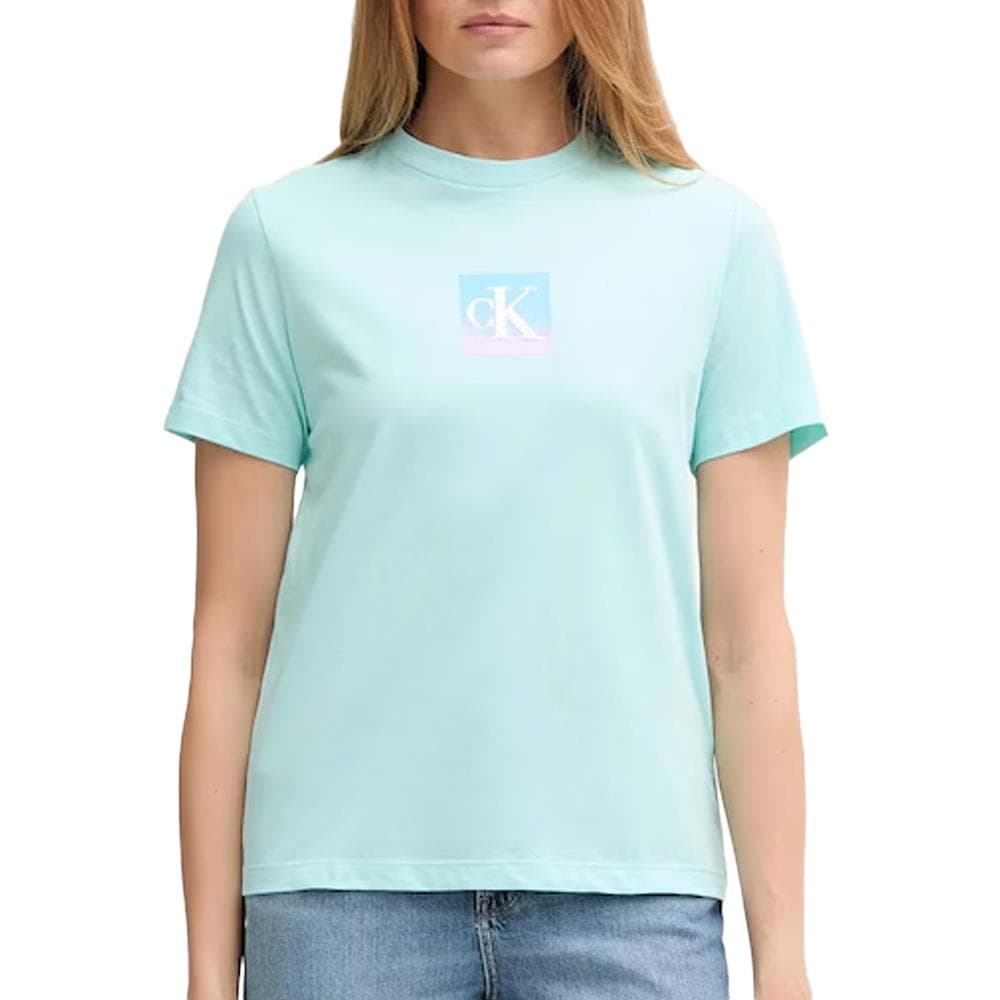 T-Shirt Turquoise Femme Calvin Klein Jeans Classic Boxed 1