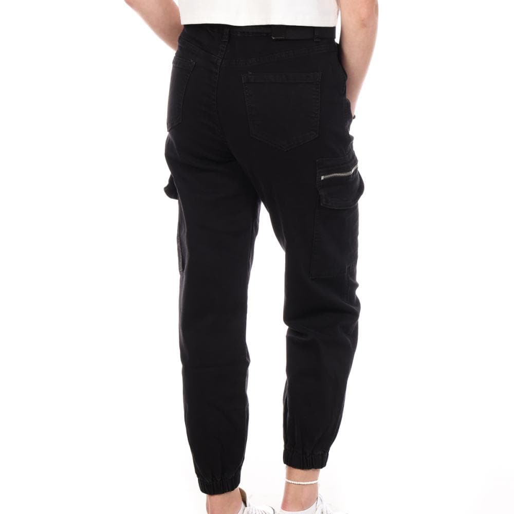Pantalon Cargo Ceinture Noir Femme Monday Premium LW-357 2
