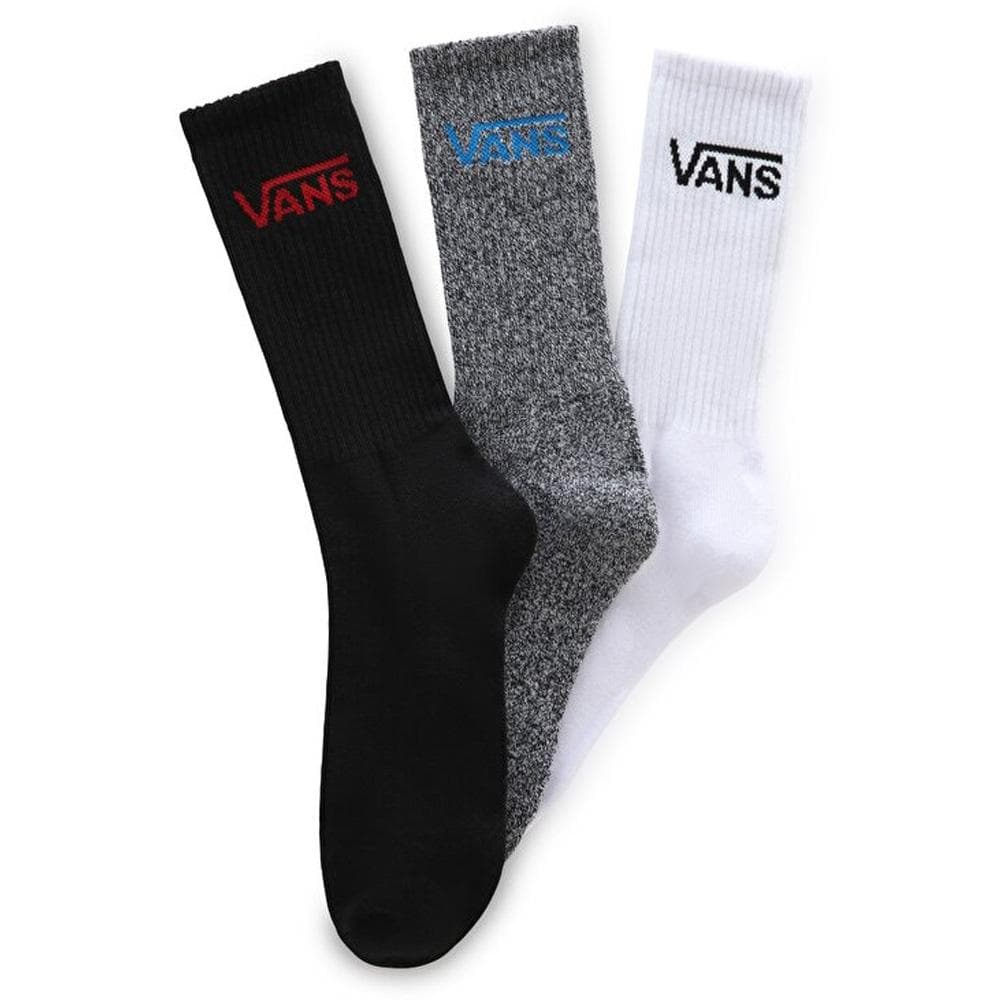 X3 Lot de Chaussettes Noires/Grises/Blanches Mixte Vans Mn Vans Crew 1