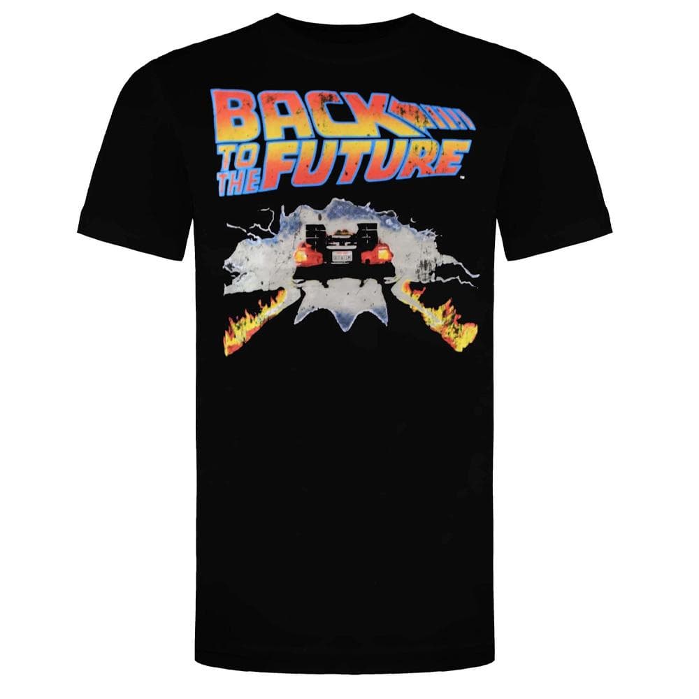 T-Shirt Noir Back To The Future Delorean 1