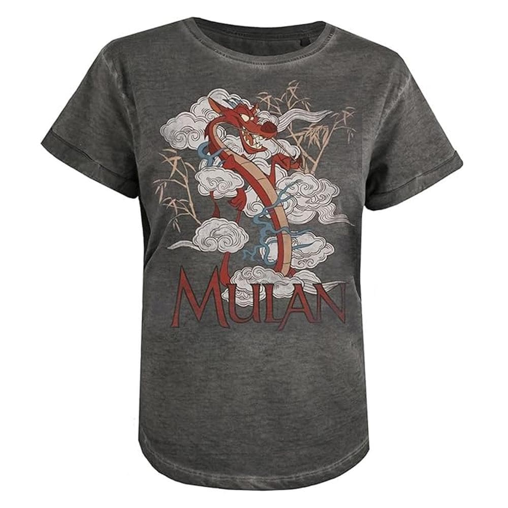 T-Shirt Gris Femme Disney Mulan Mushu Fashion 2