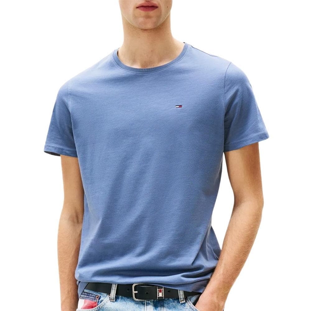 T-Shirt Bleu/Mauve Homme Tommy Hilfiger Slim Jersey 1