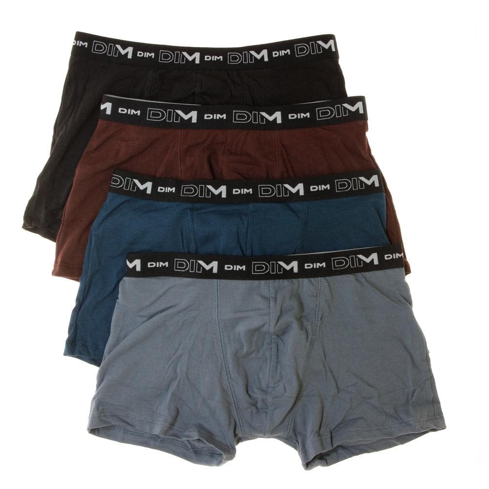 X4 Boxers Noir/Bleu/Bordeaux Homme DIM D6596 1