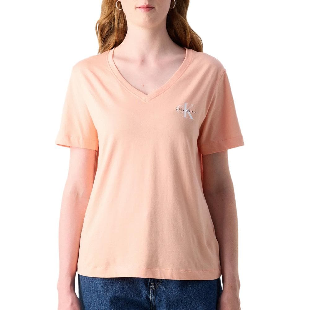 T-Shirt Orange/Blanc Femme Calvin Klein Jeans LV047C906G 2