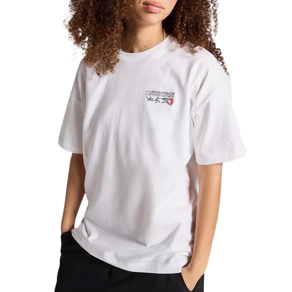 T-Shirt Blanc Femme Converse Floral 1
