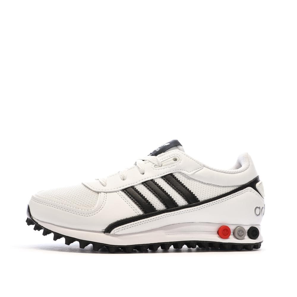 Baskets Blanches/Noires Garçon/Fille Adidas La Trainer 1