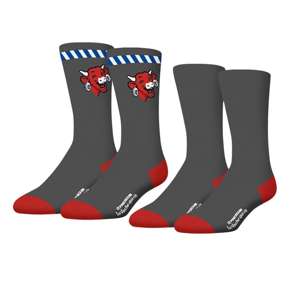 x2 Paires de Chaussettes Rouge/Gris Freegun La Vache qui Rit 1