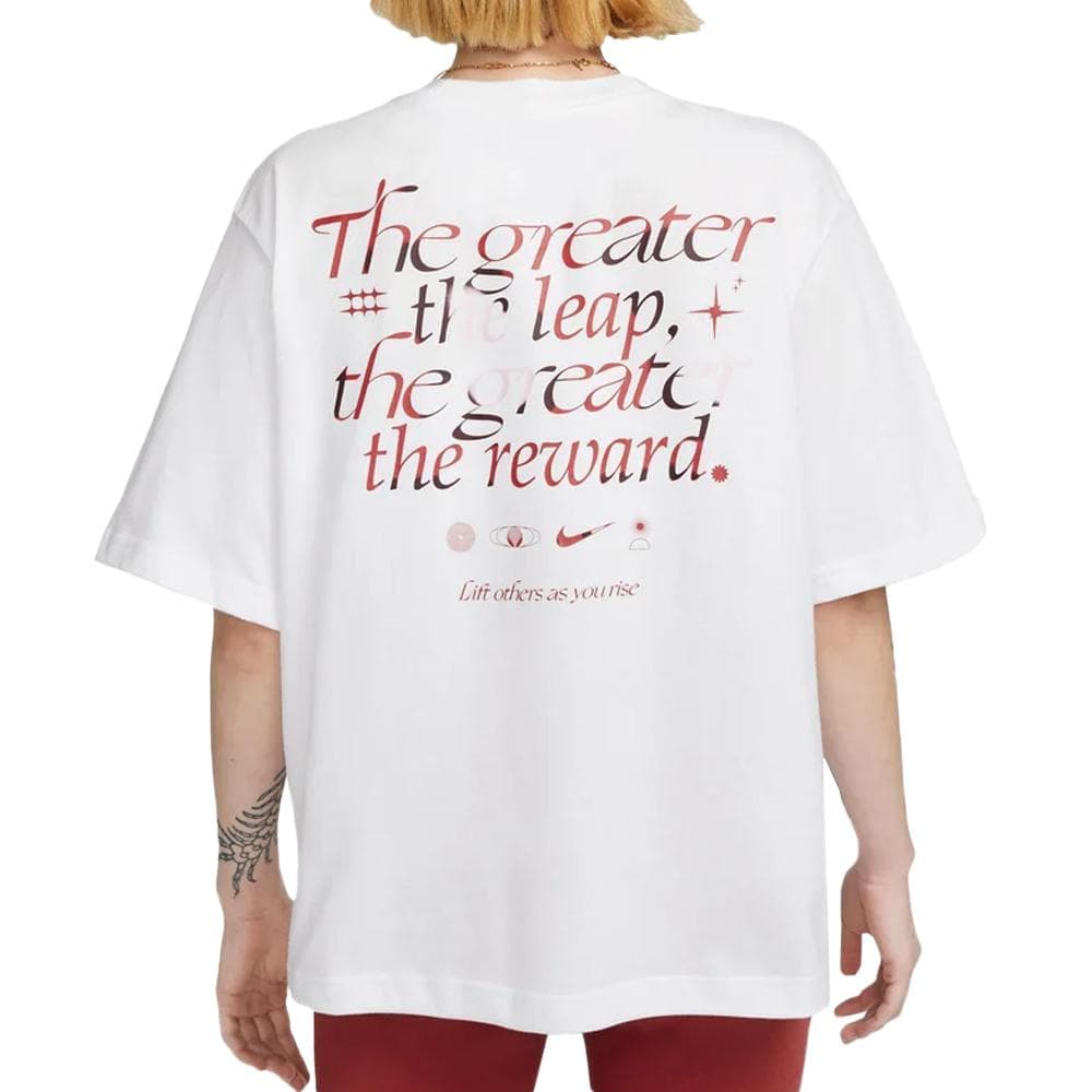 T-shirt Blanc/Rouge Femme Nike Boxy100 2