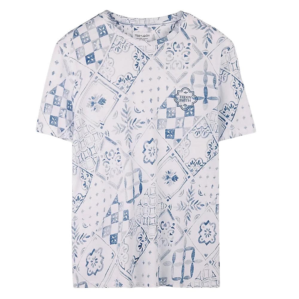 T-Shirt Bleu/Blanc Homme Teddy Smith Tareski 2