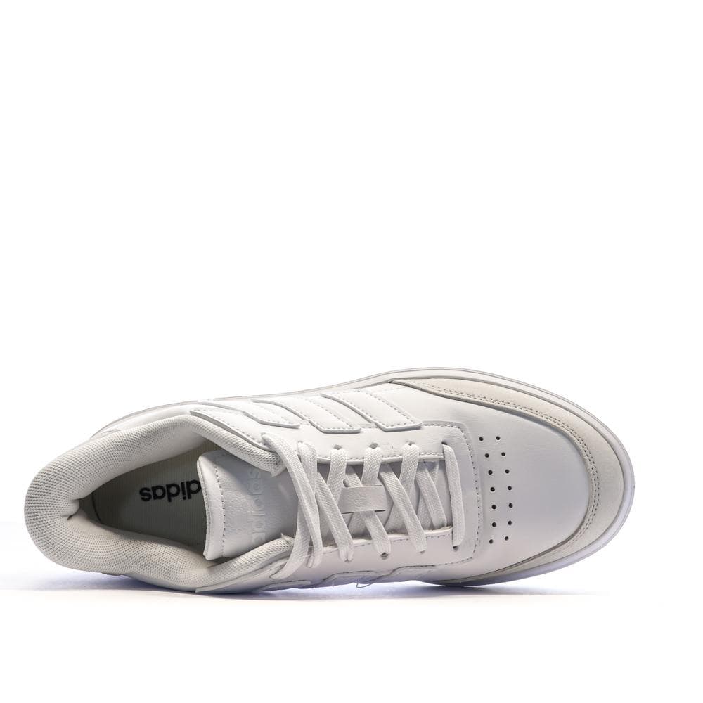 Baskets Blanc/Beige Enfant Adidas Courtblock 4