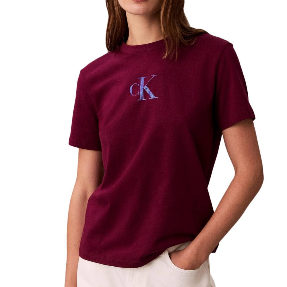 T-Shirt Bordeaux Femme Calvin Klein Jeans LV047E804G 1