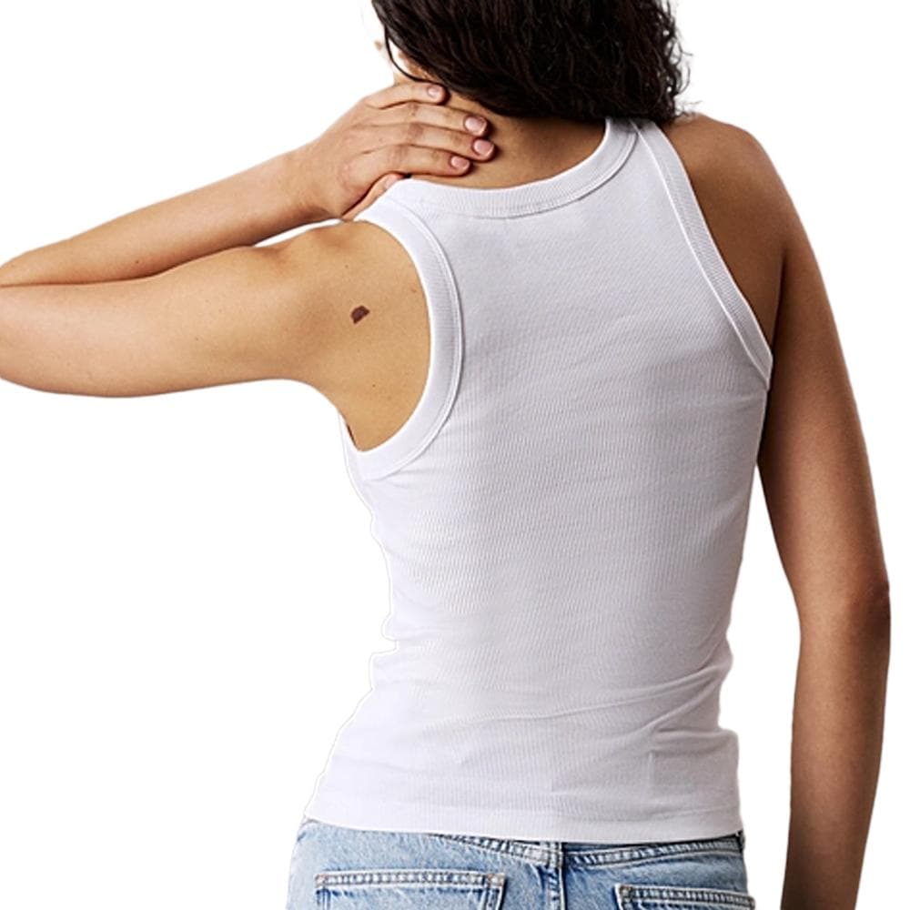 Débardeur Blanc Femme Calvin Klein Jeans Tank 2