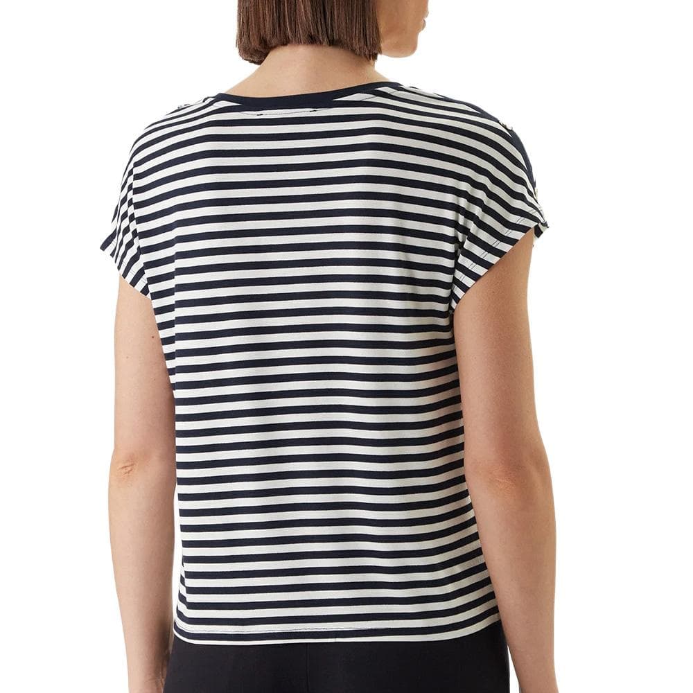 T-Shirt Blanc/Marine Femme Morgan DIVA 2