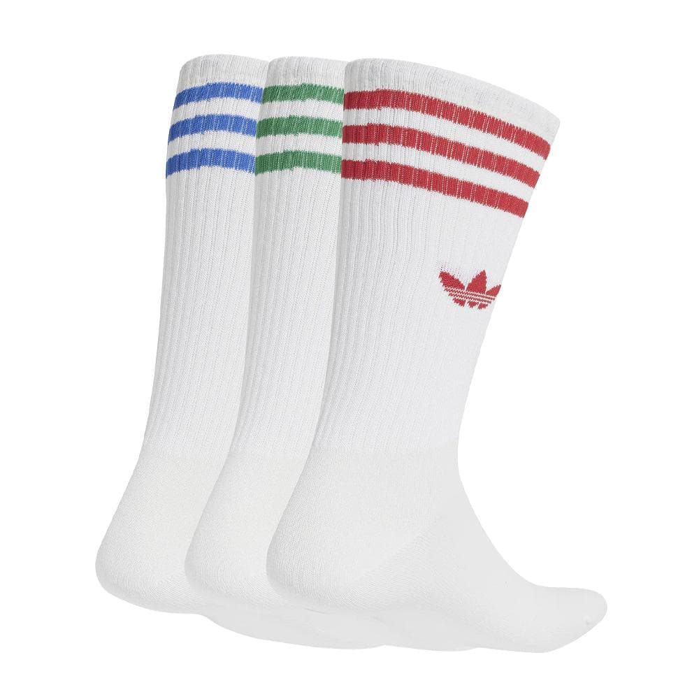 X3 Paires de Chaussettes Blanc/Bleu Mixte Adidas High Crew Sock 2