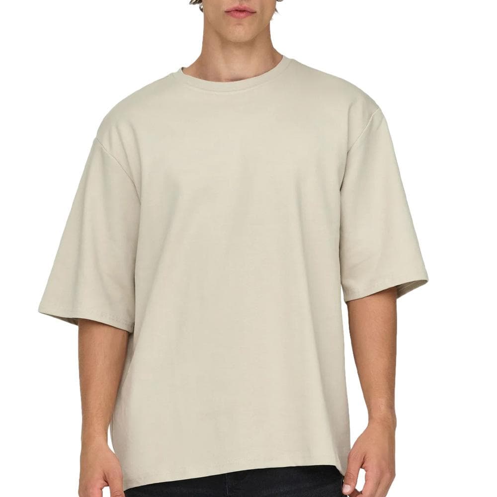 T-Shirt Beige Homme Only & Sons Print 1