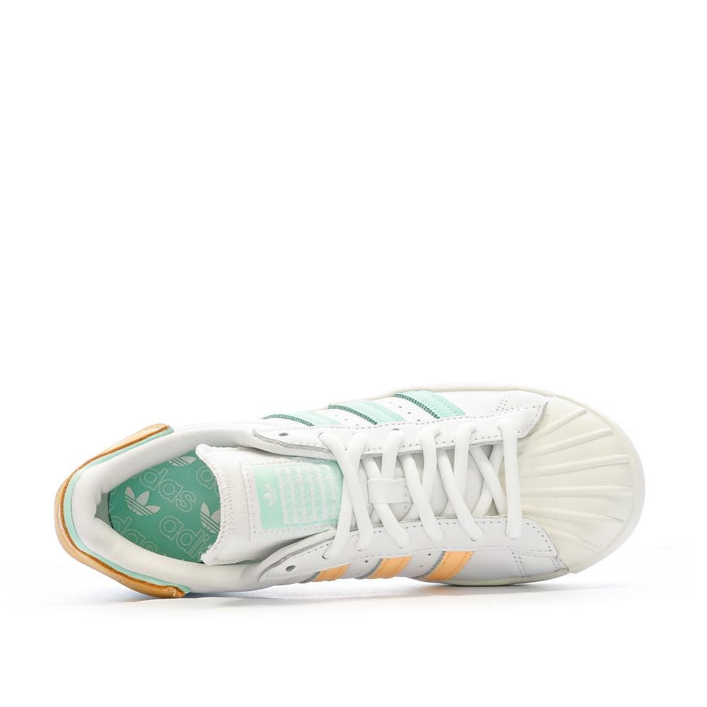 Baskets Blanche/Verte Femme Adidas Superstar Ayoon 4