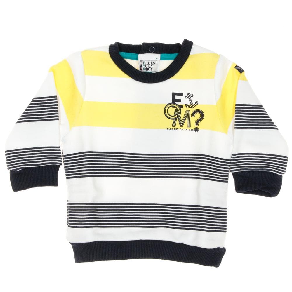 Sweat Jaune/Marine à Rayures Garçon EOM Sweat 1
