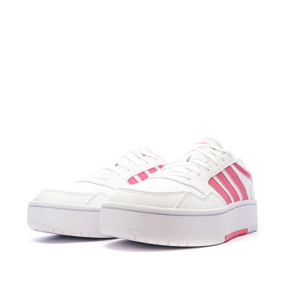 Baskets Blanches/Roses Femme Adidas Hoops 3.0 Bold 6