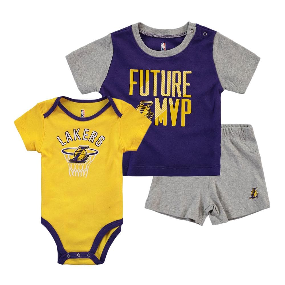 Ensemble 3 pièces Violet/Jaune Garçon Bébé NBA Los Angeles Lakers 1